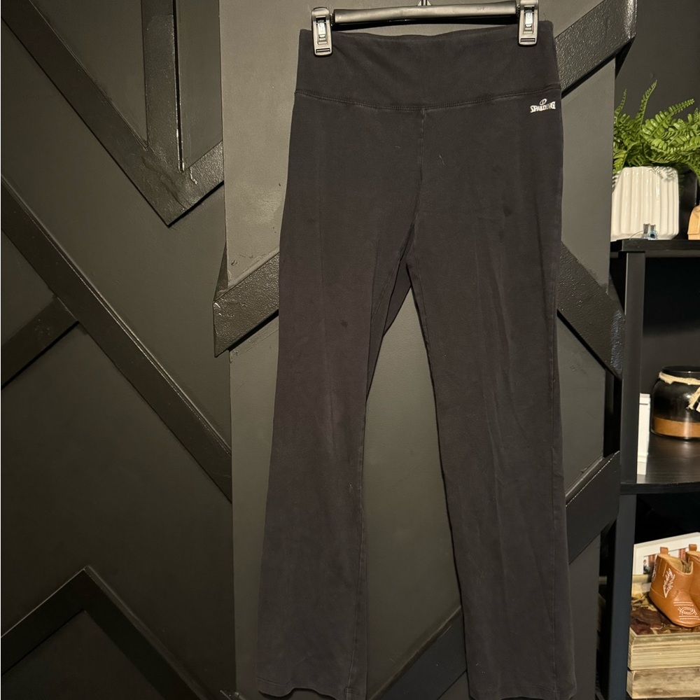Spalding Slight Flare Yoga Pants Size Small Waistband Hole